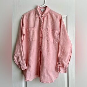 J. Jill Love Linen Pink Blouse Womens Size S